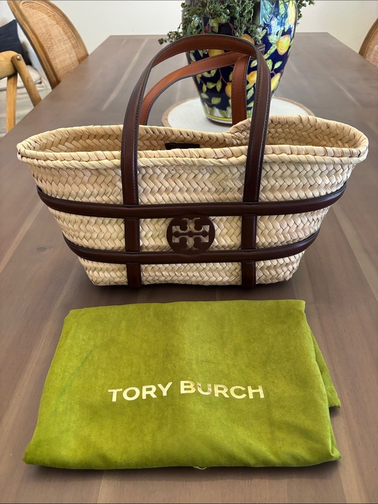 Tory Burch Handbags - New Tory Burch Small Ella Straw Basket Bag Tote